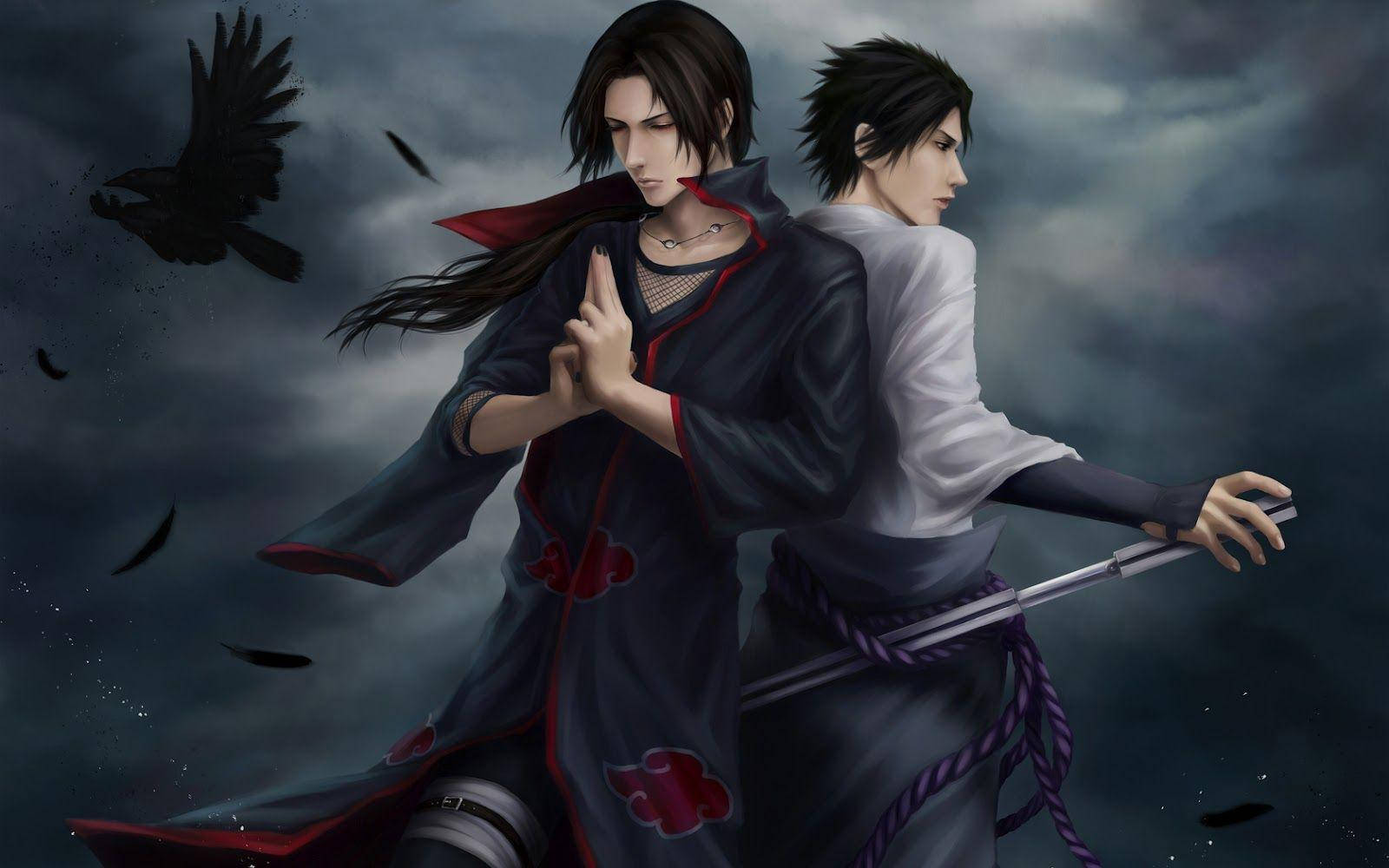 Hashirama Senju, ravens, stormy skies, HD Desktop Wallpaper