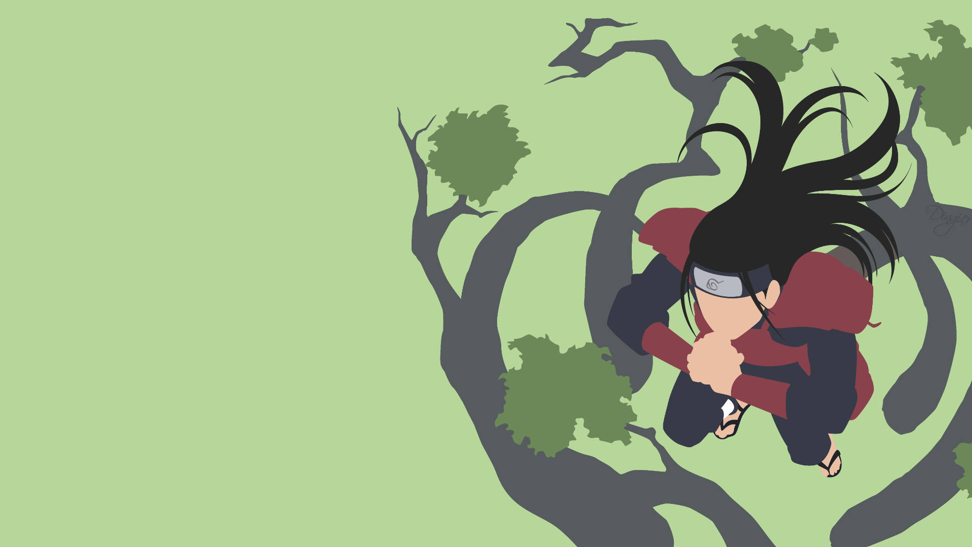 Hashirama Senju, black hair, red cloak, Full HD Desktop Wallpaper