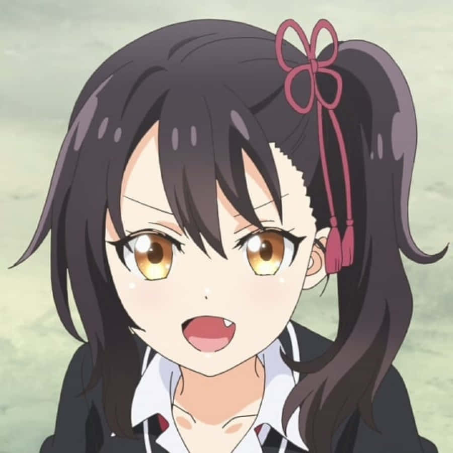 Hasuki Komai, dark hair, pink bow, SD Desktop Wallpaper