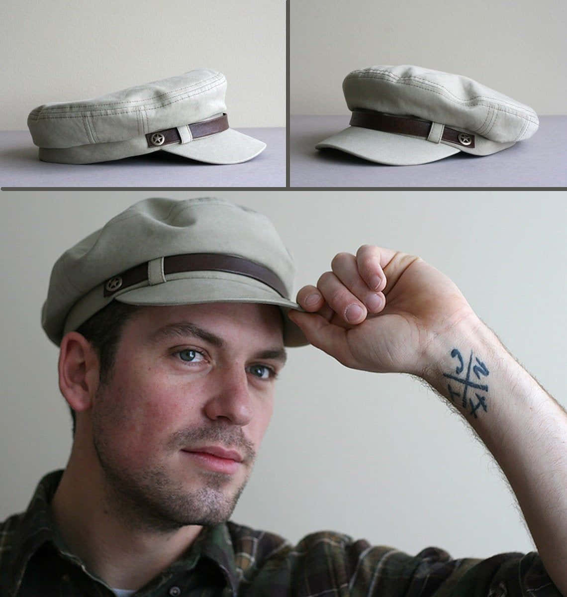 beige flat cap, brown leather strap, stylish boutique, SD Phone Wallpaper