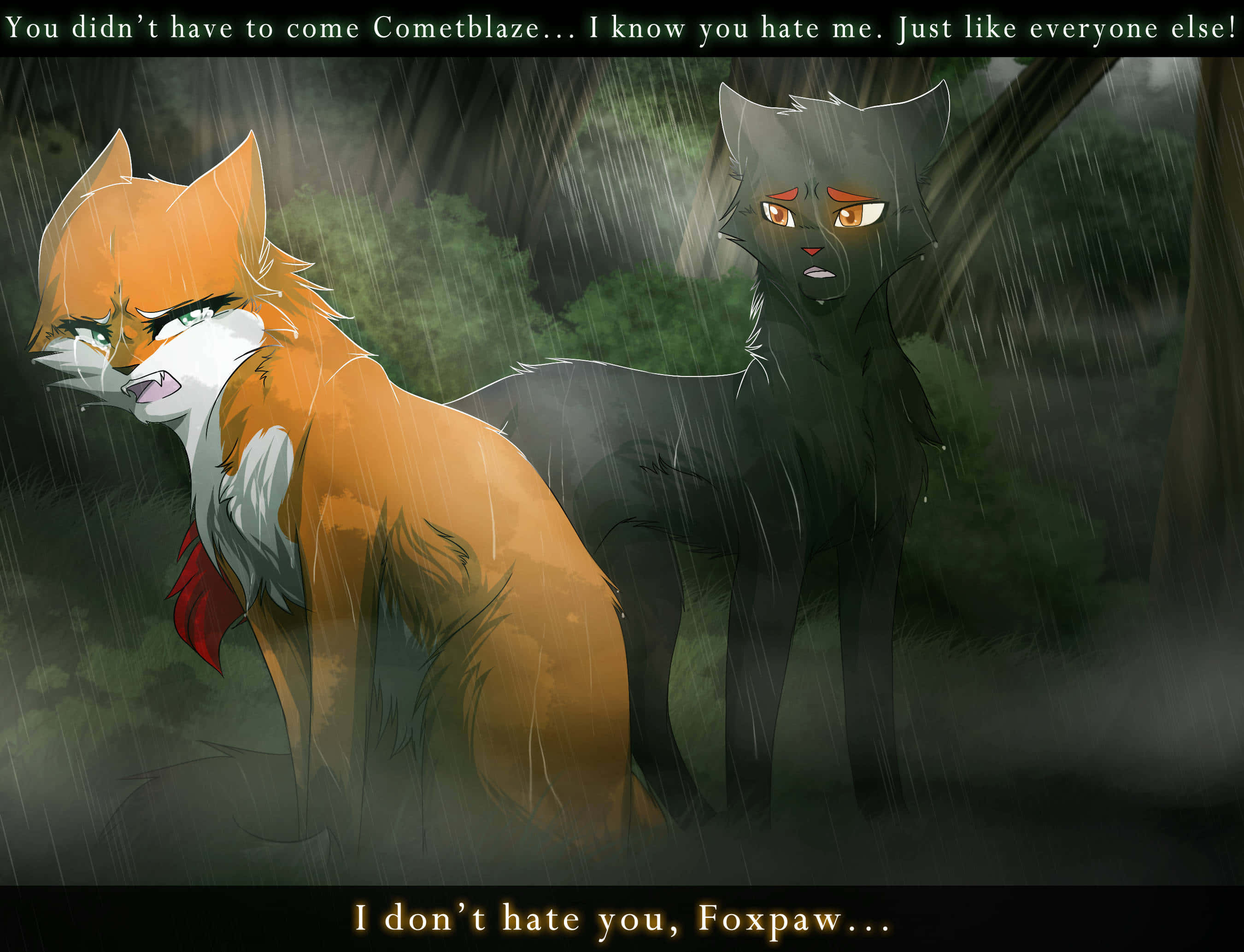 Hate Me, 2700 x 2066, two foxes, 2K Desktop Wallpaper