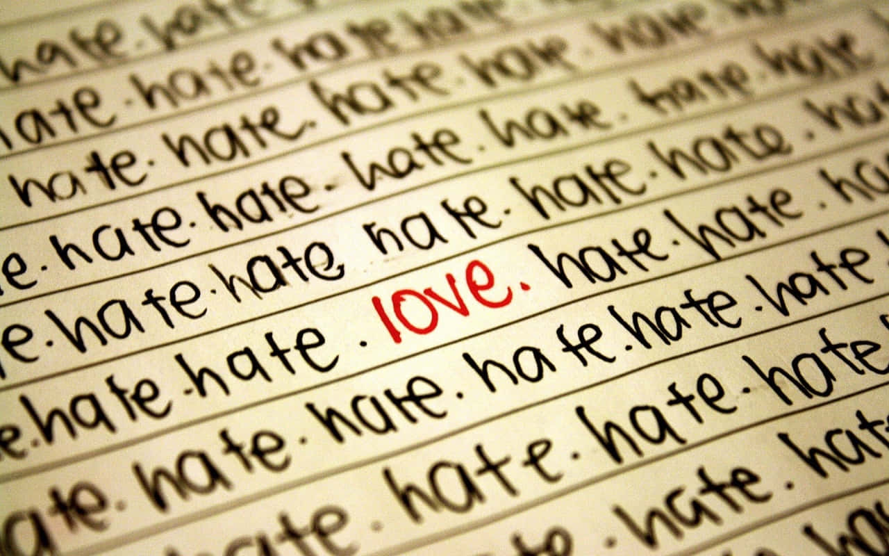 hate, love, black ink, HD Desktop Wallpaper