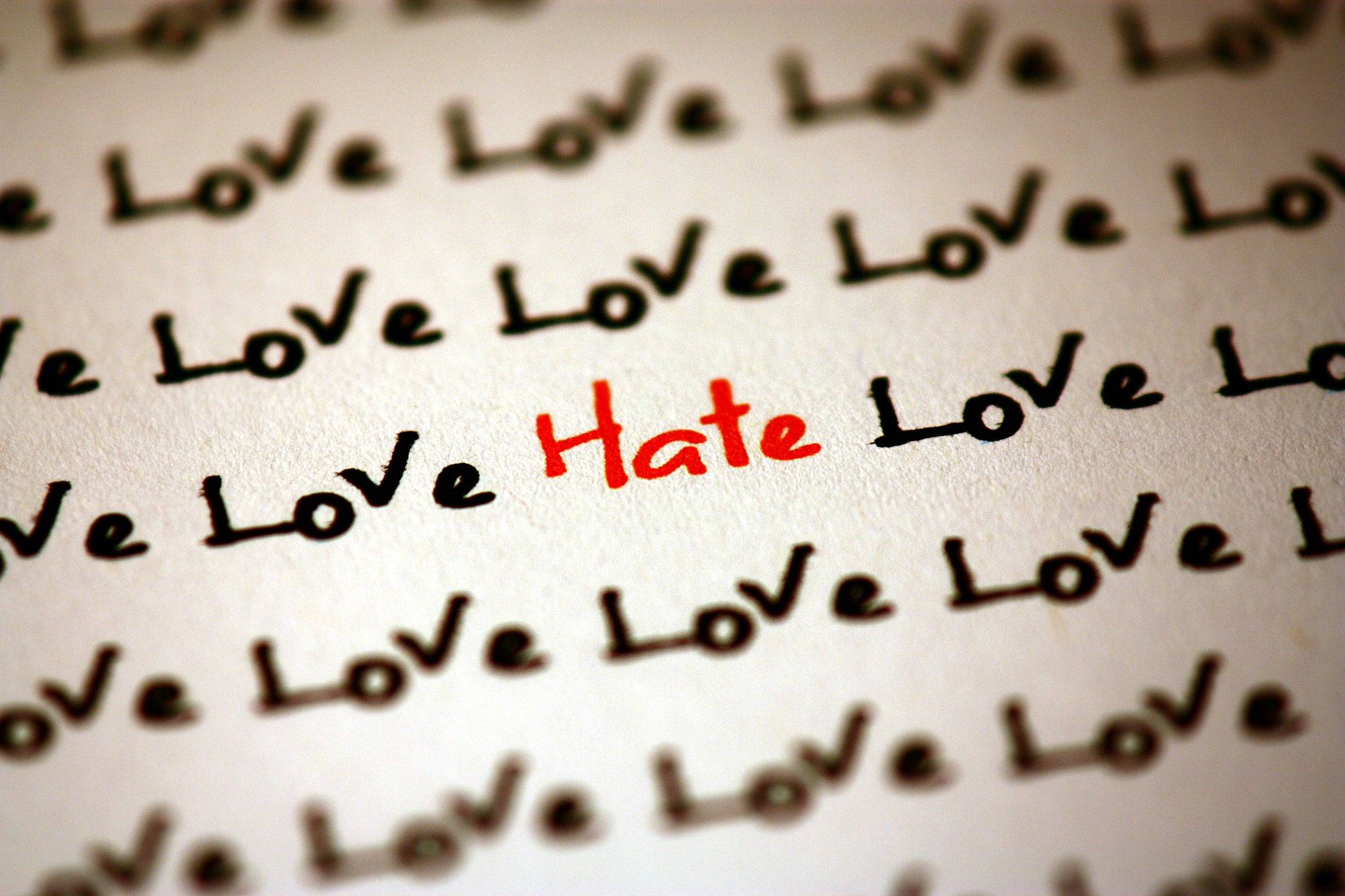 hate, love, red ink, Full HD Desktop Wallpaper