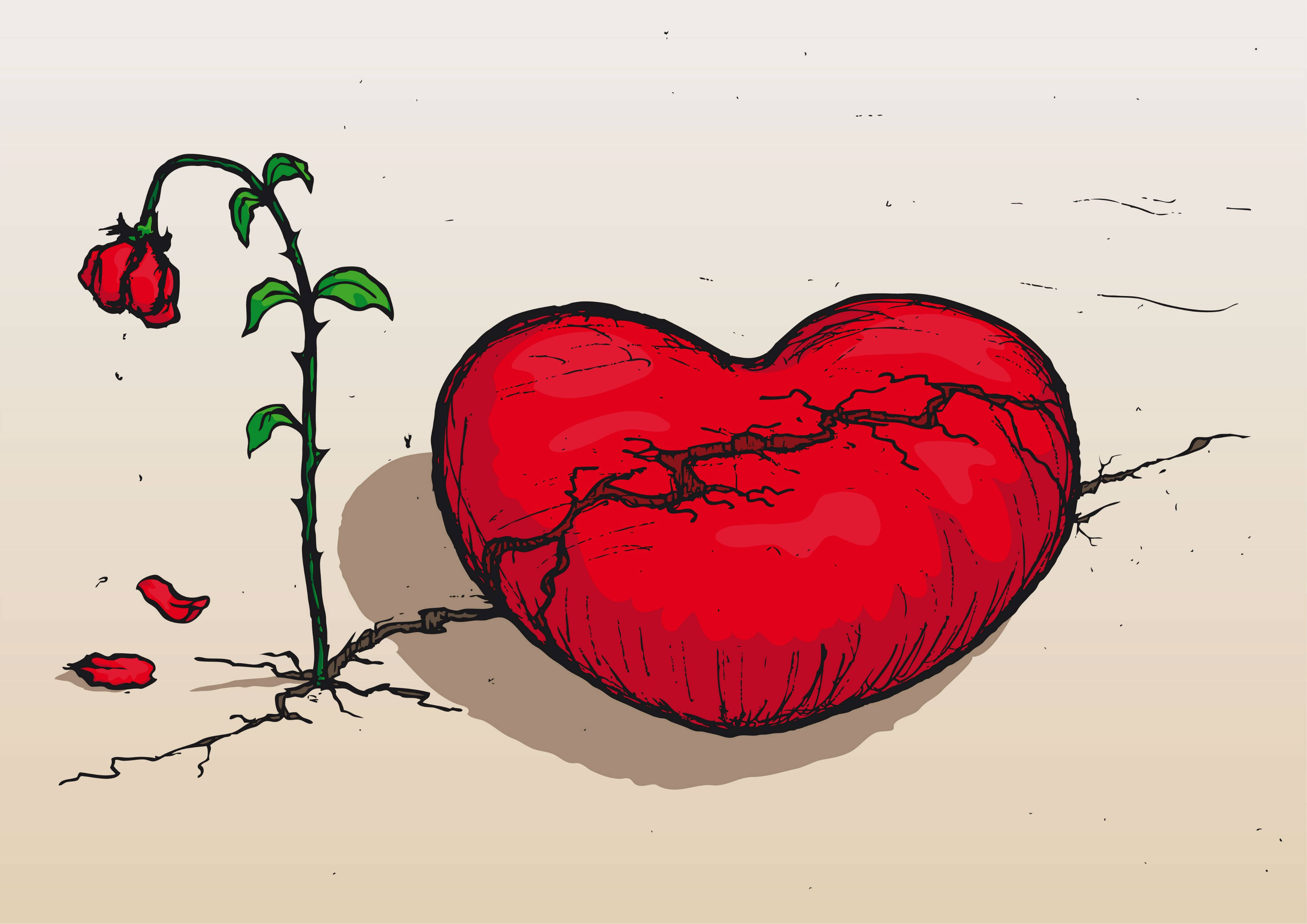 Hate, Love, broken heart, 4K Desktop Wallpaper