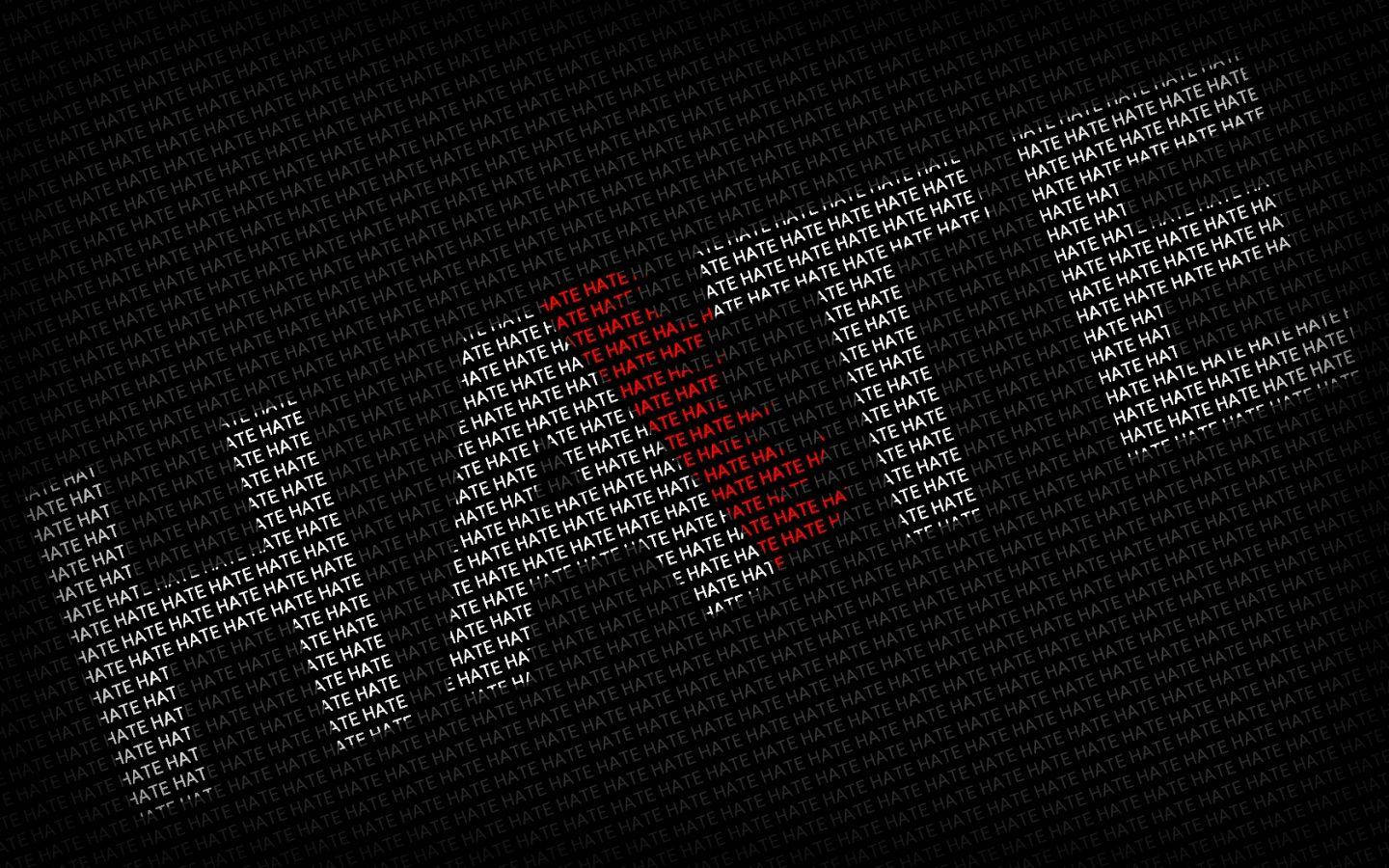 HATE, white, red heart-shaped cluster, HD Desktop Wallpaper