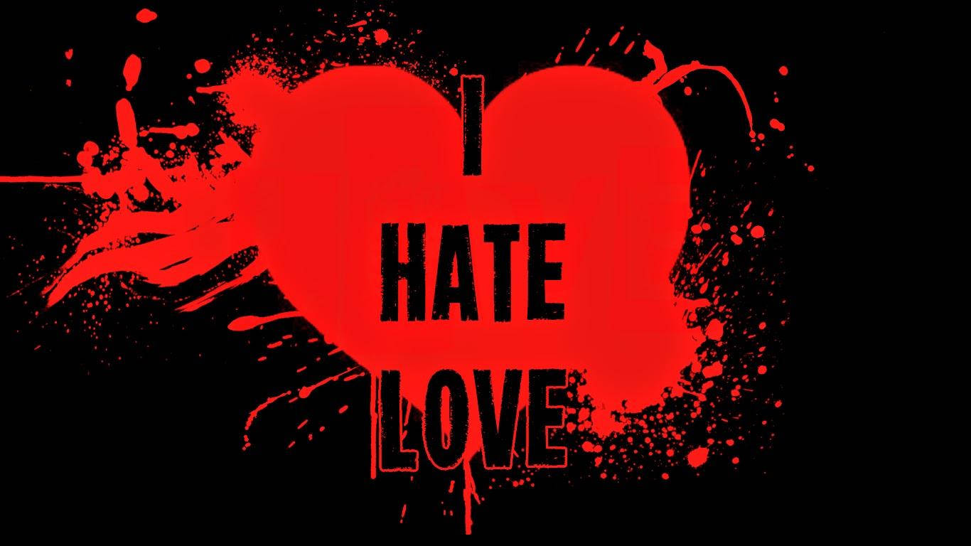 Hate, Love, red heart, HD Desktop Wallpaper