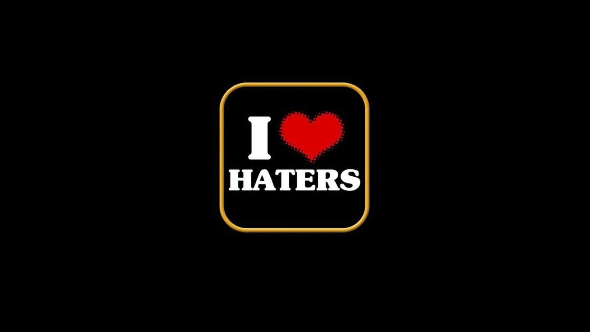 red heart, I, HATERS, Full HD Desktop Wallpaper