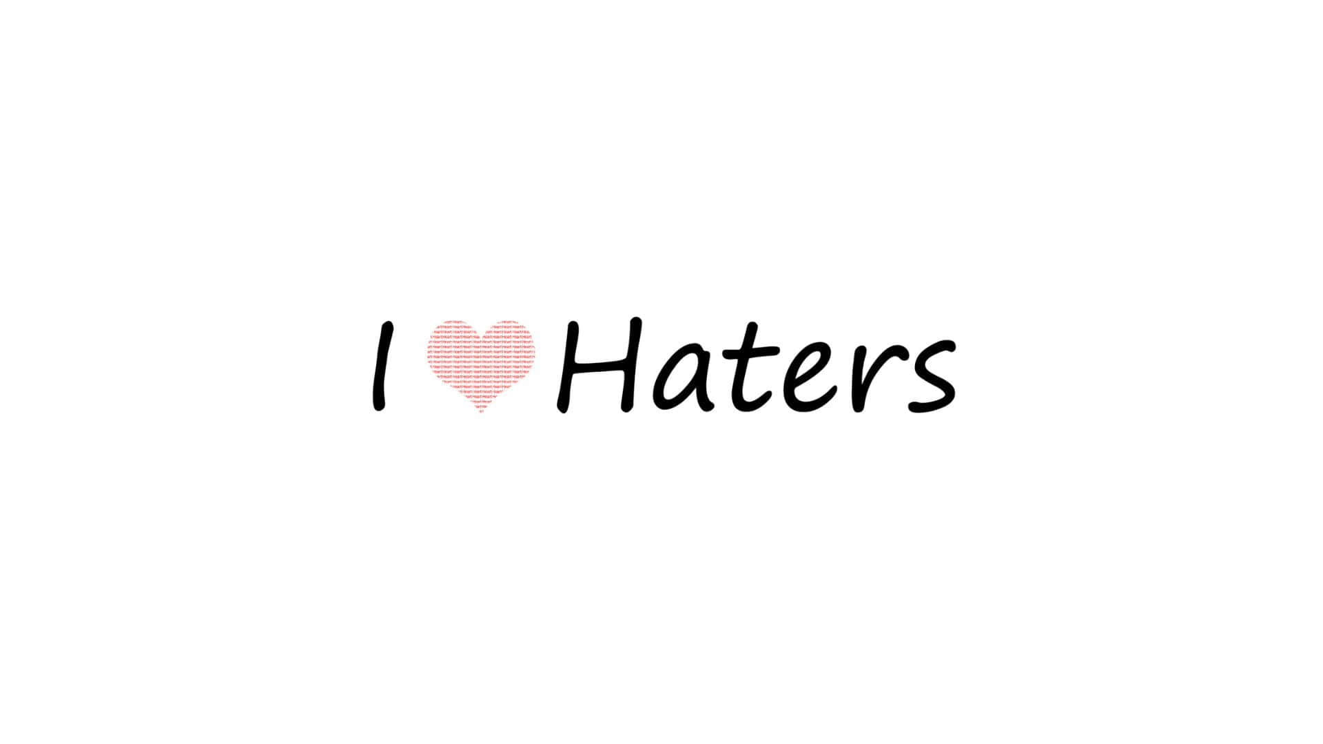 Haters, black handwritten text, pink textured heart, Full HD Desktop Wallpaper