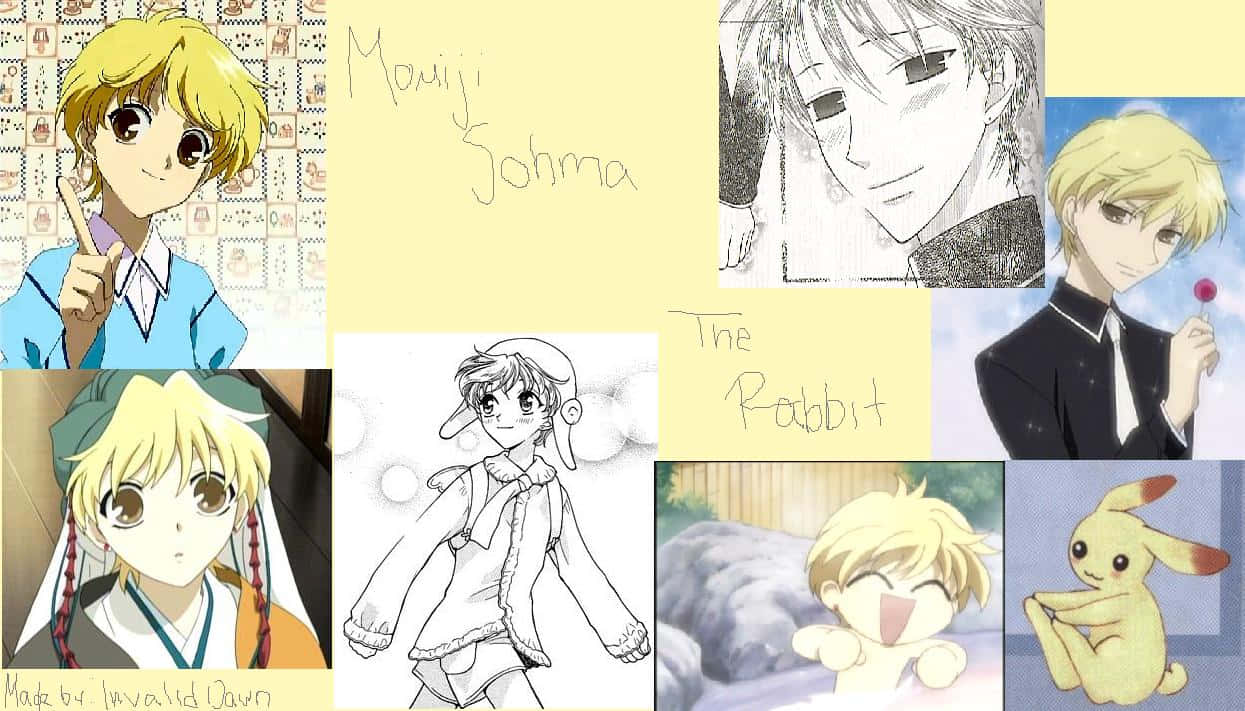 Hatsuharu Sohma, anime-style illustrations, blonde-haired character, SD Desktop Wallpaper