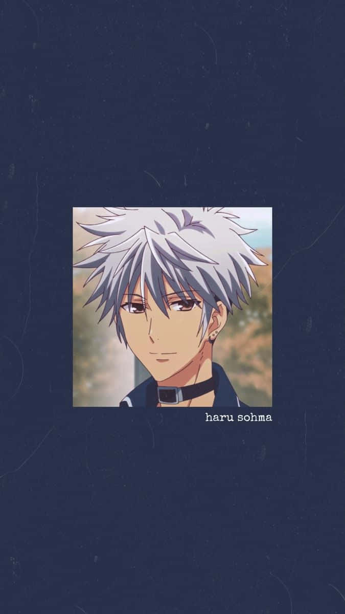 Hatsuharu Sohma, spiky silver hair, choker, SD Phone Wallpaper