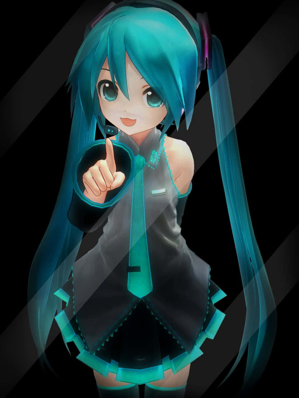 Hatsune Miku, turquoise hair, glowing accessories, HD Phone Wallpaper