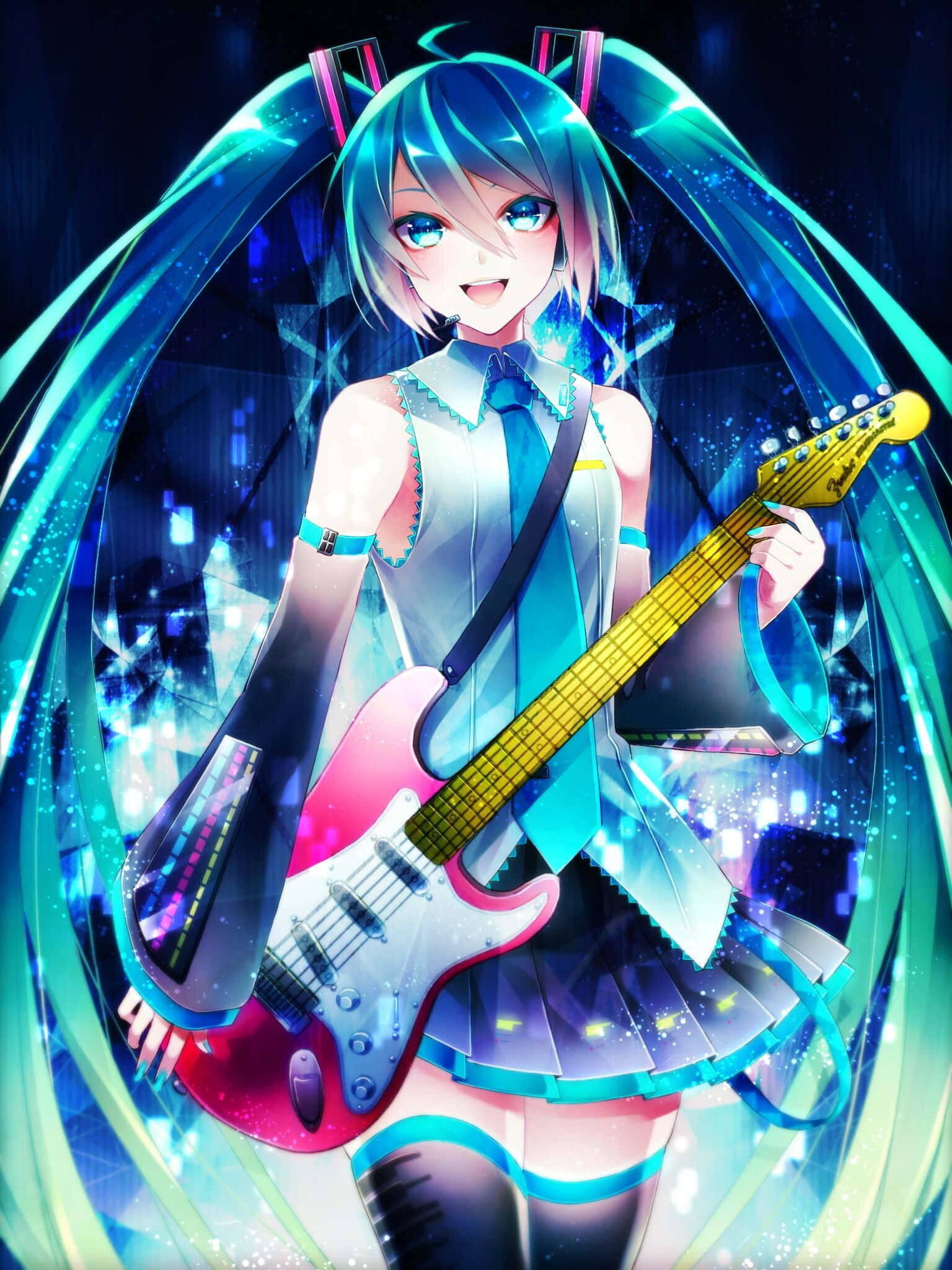 Hatsune Miku, blue hair, turquoise hair, Full HD Phone Wallpaper