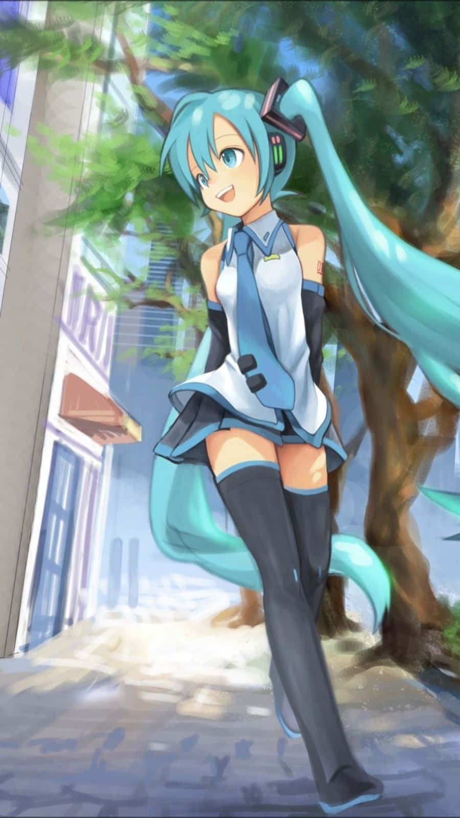 Hatsune Miku Phone, Hatsune Miku, turquoise twin tails, HD Phone Wallpaper