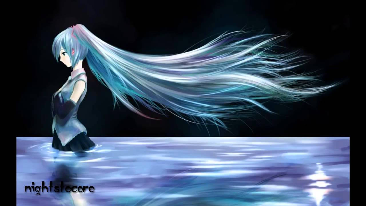 Hatsune Miku, Nightcore, blue hair, HD Desktop Wallpaper