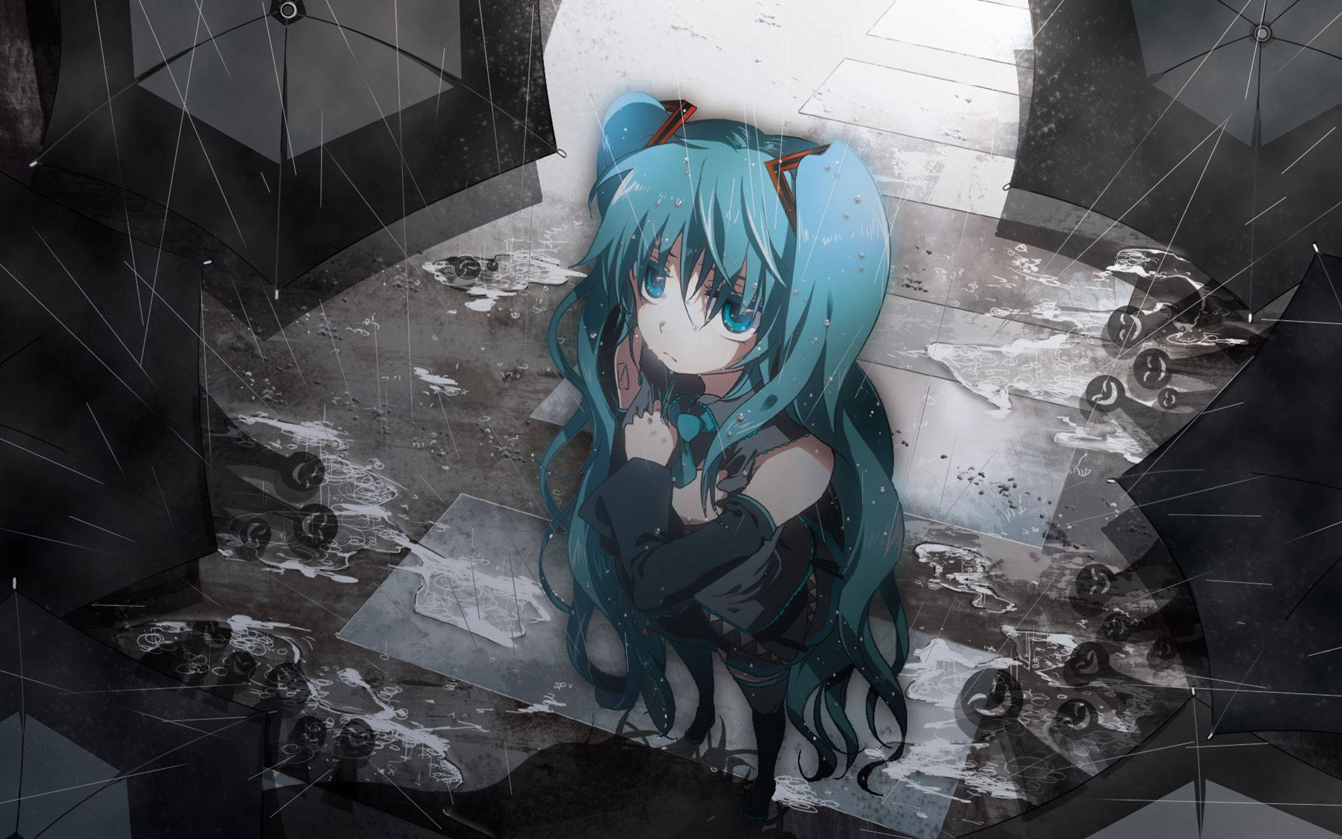 Hatsune Miku, blue-haired, cat ears, Full HD Desktop Wallpaper