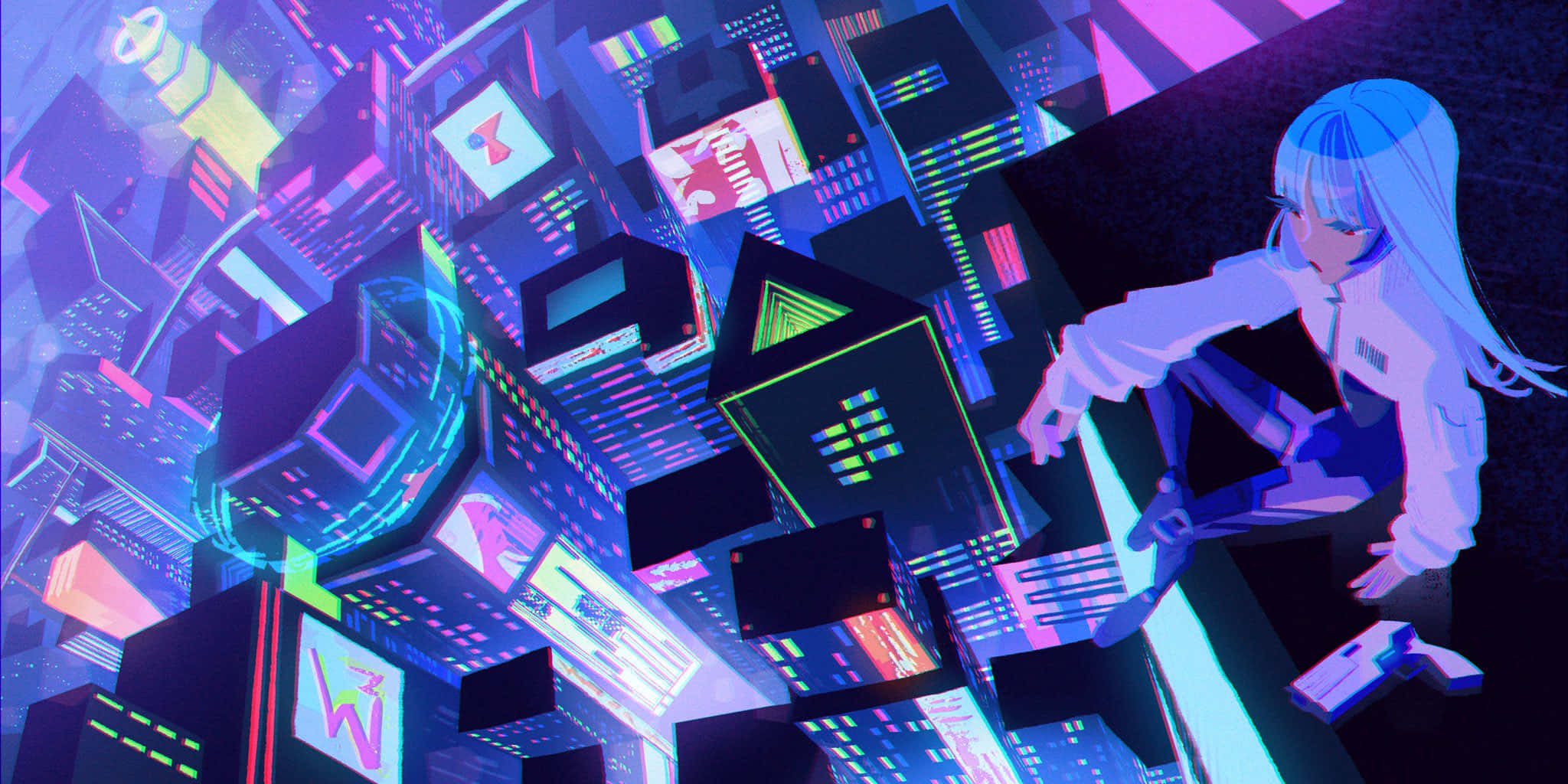 Hatsune Miku, vaporwave, anime, Full HD Desktop Wallpaper
