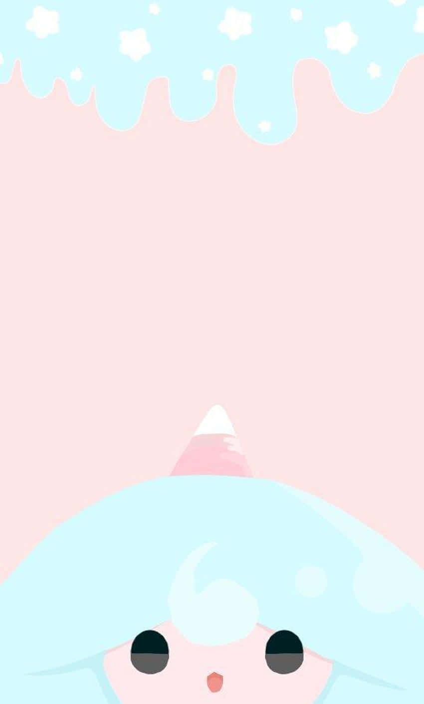 Hattrem, pastel blue unicorn, pink sky, HD Phone Wallpaper