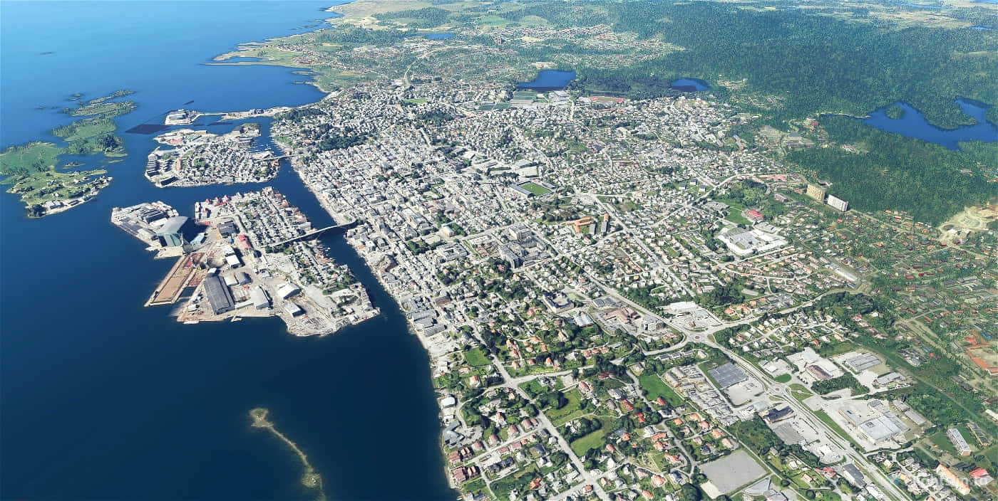 Haugesund, coastal city, deep blue waters, HD Desktop Wallpaper