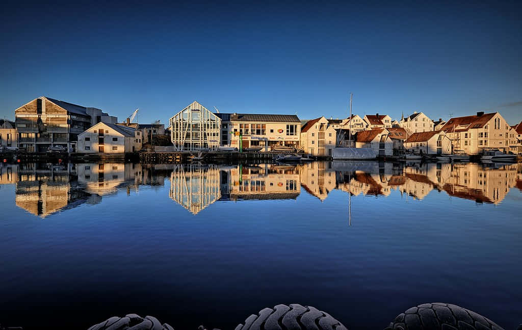Haugesund, waterfront, colorful buildings, SD Desktop Wallpaper
