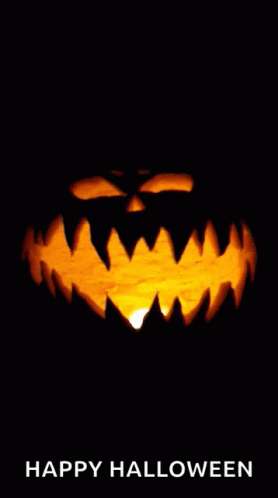 jack-o'-lantern, jagged teeth, narrowed eyes, SD Phone Wallpaper