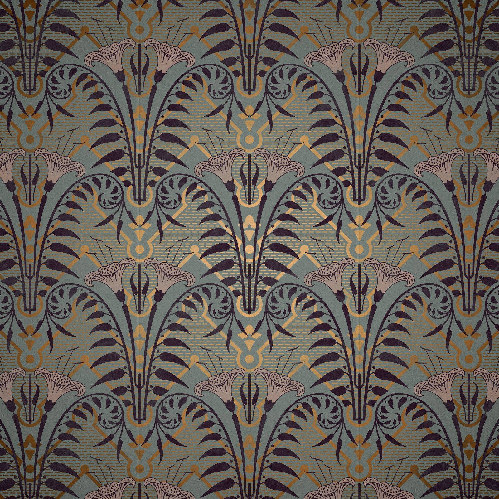 Haunted Mansion, art nouveau, teal, HD Desktop Wallpaper