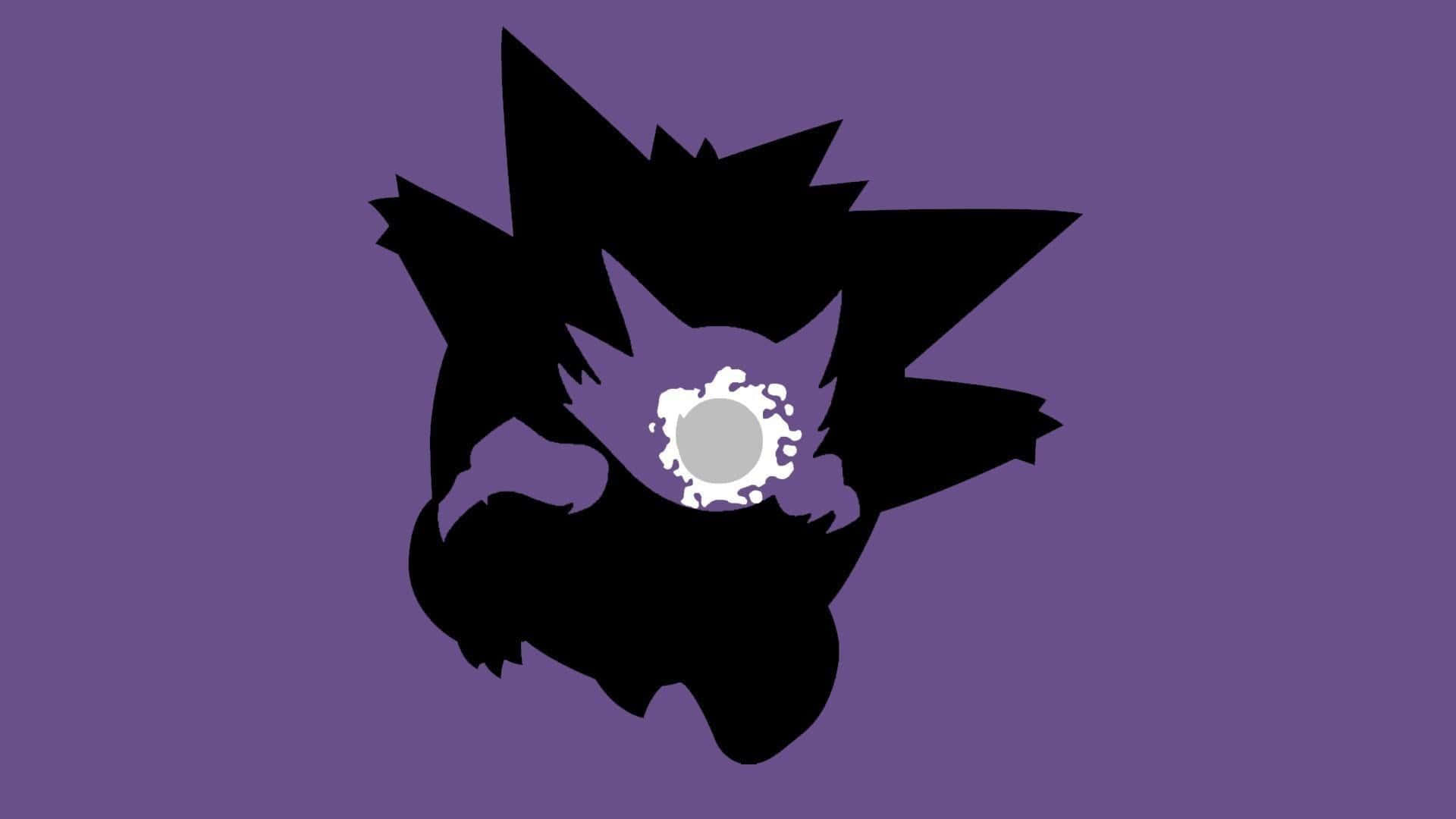 Haunter, spiky-haired creature, glowing white circular core, Full HD Desktop Wallpaper