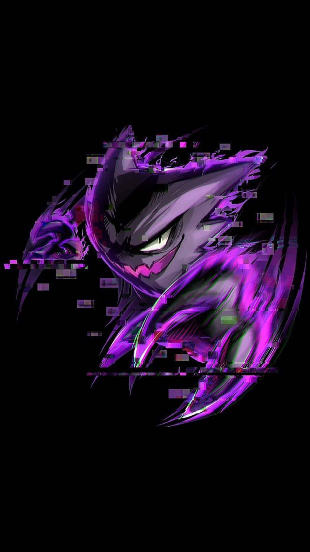 Haunter, purple, glitch, Full HD Phone Wallpaper