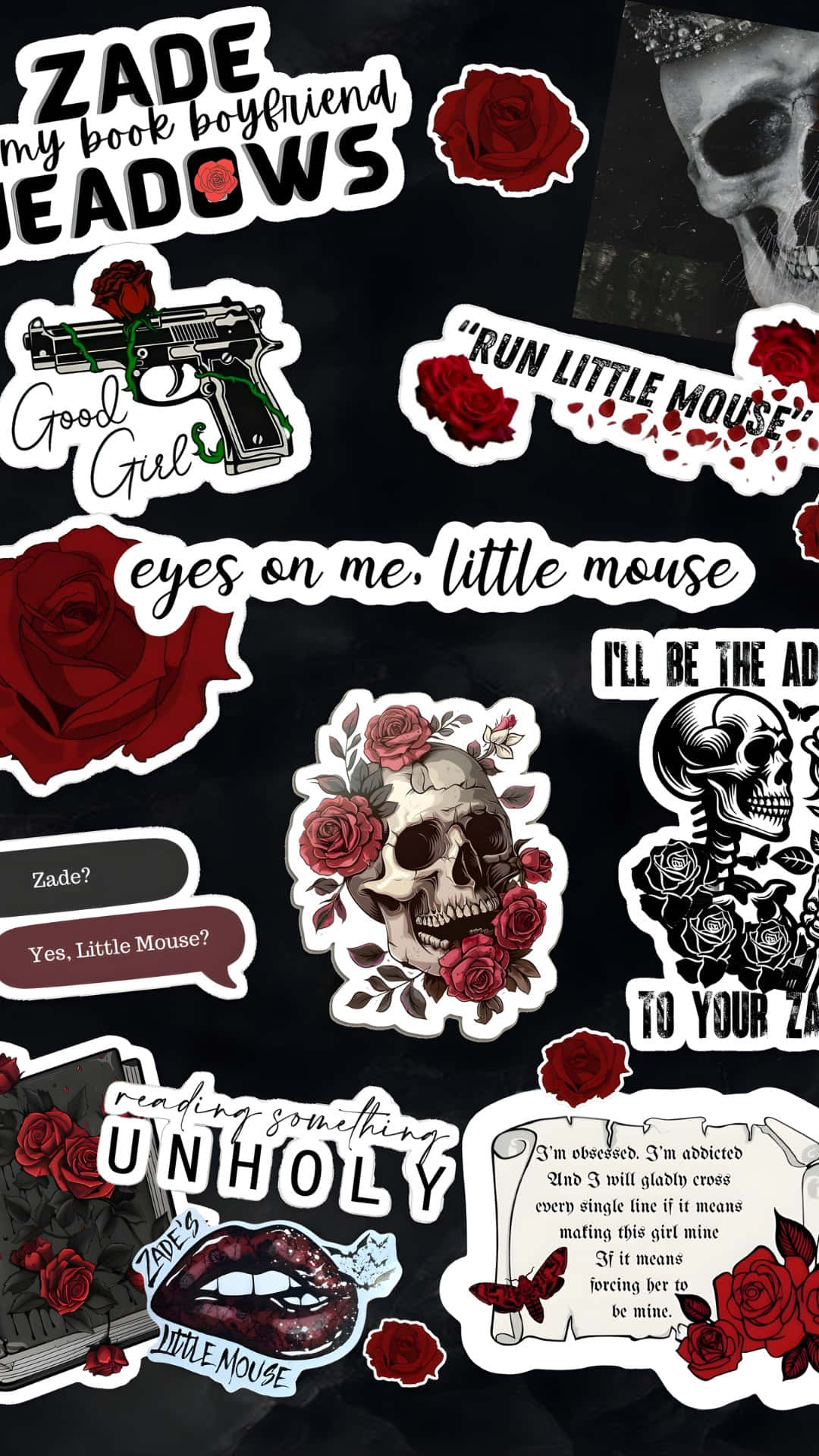 Haunting Adeline, skulls, roses, Full HD Phone Wallpaper