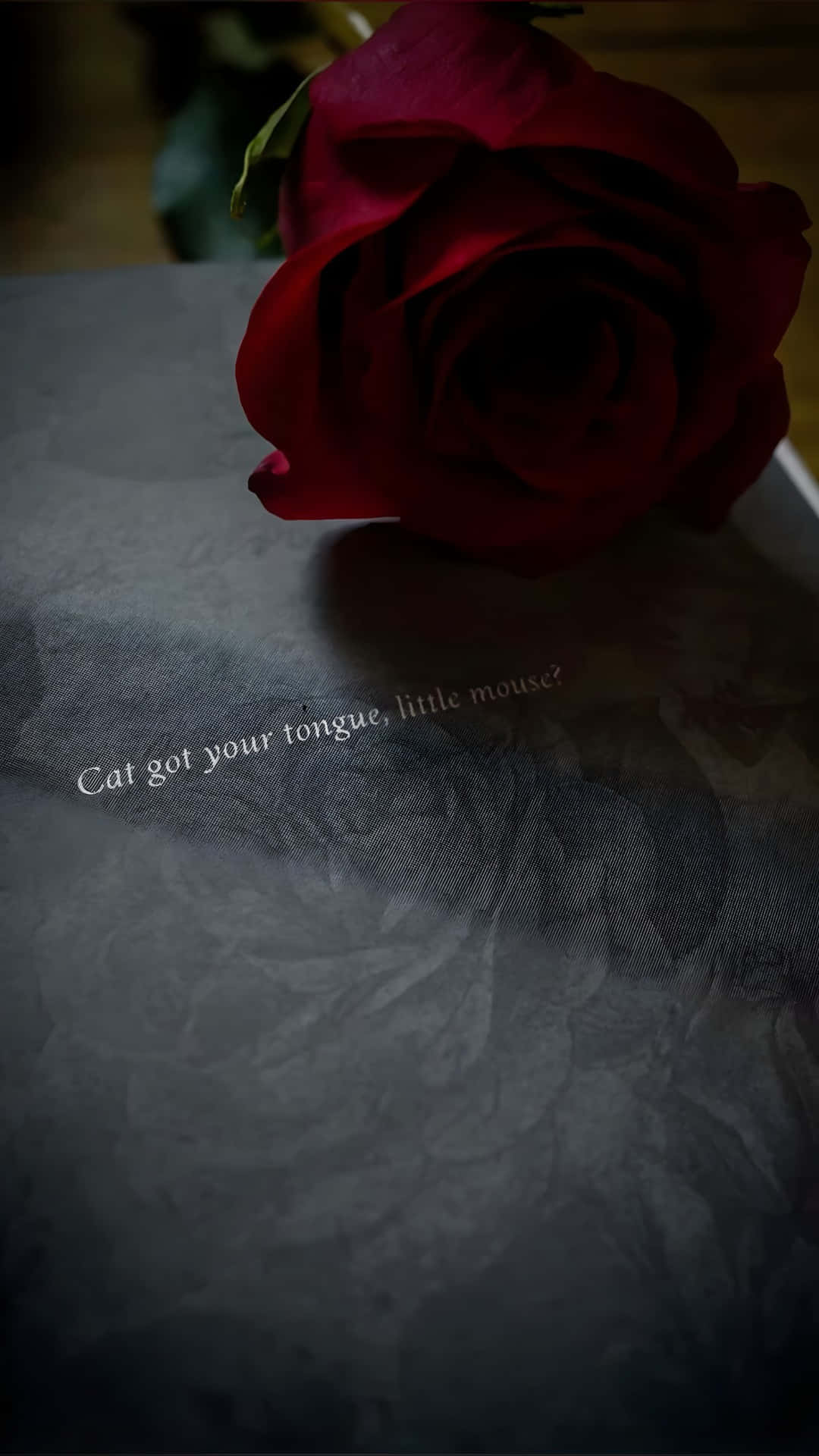 Haunting Adeline, deep red rose, textured gray paper, Full HD Phone Wallpaper