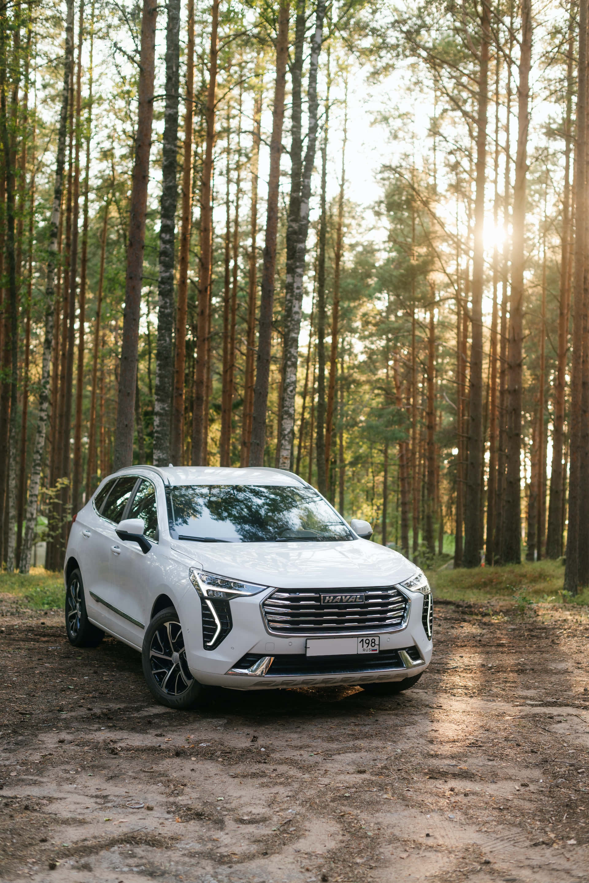 Haval, white SUV, dirt path, 2K Phone Wallpaper