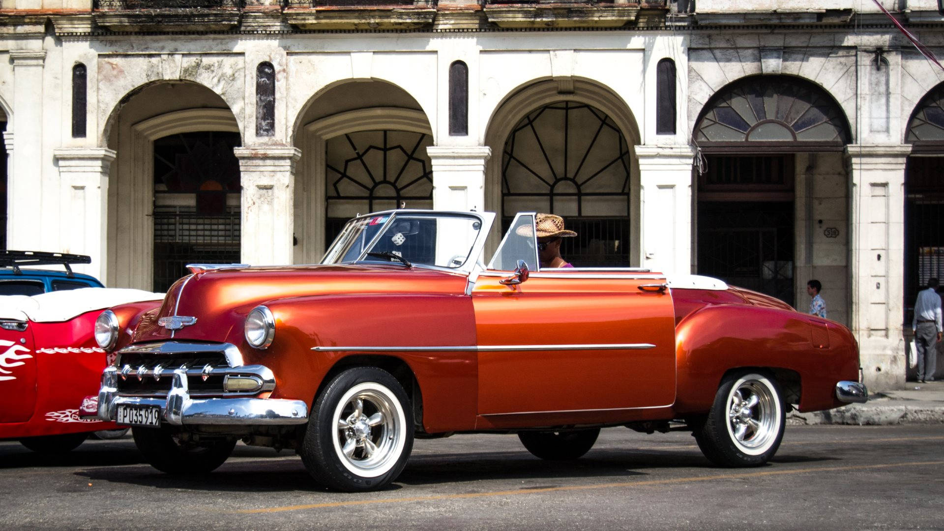 Havana, orange, classic car, Full HD Desktop Wallpaper