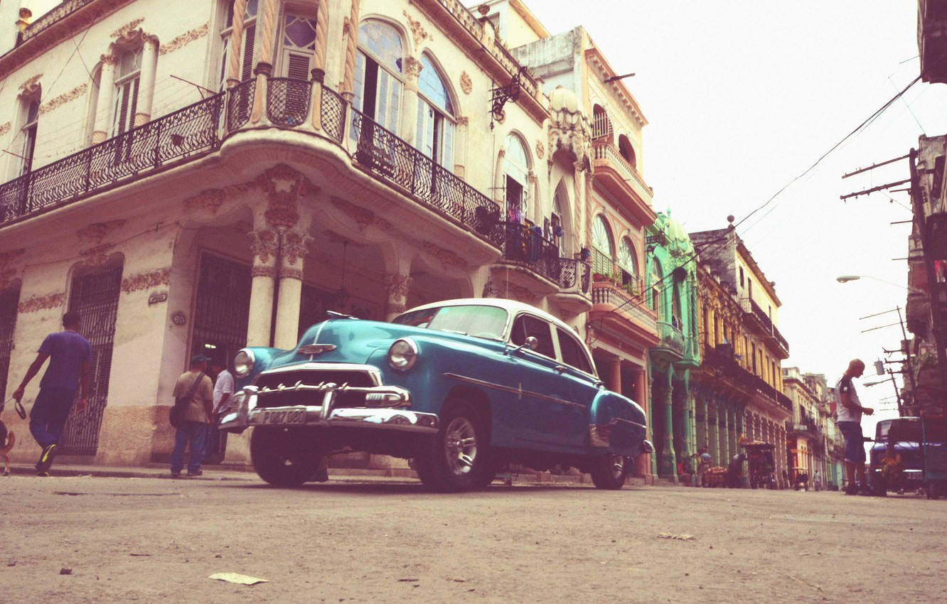 Havana, turquoise, vintage, HD Desktop Wallpaper