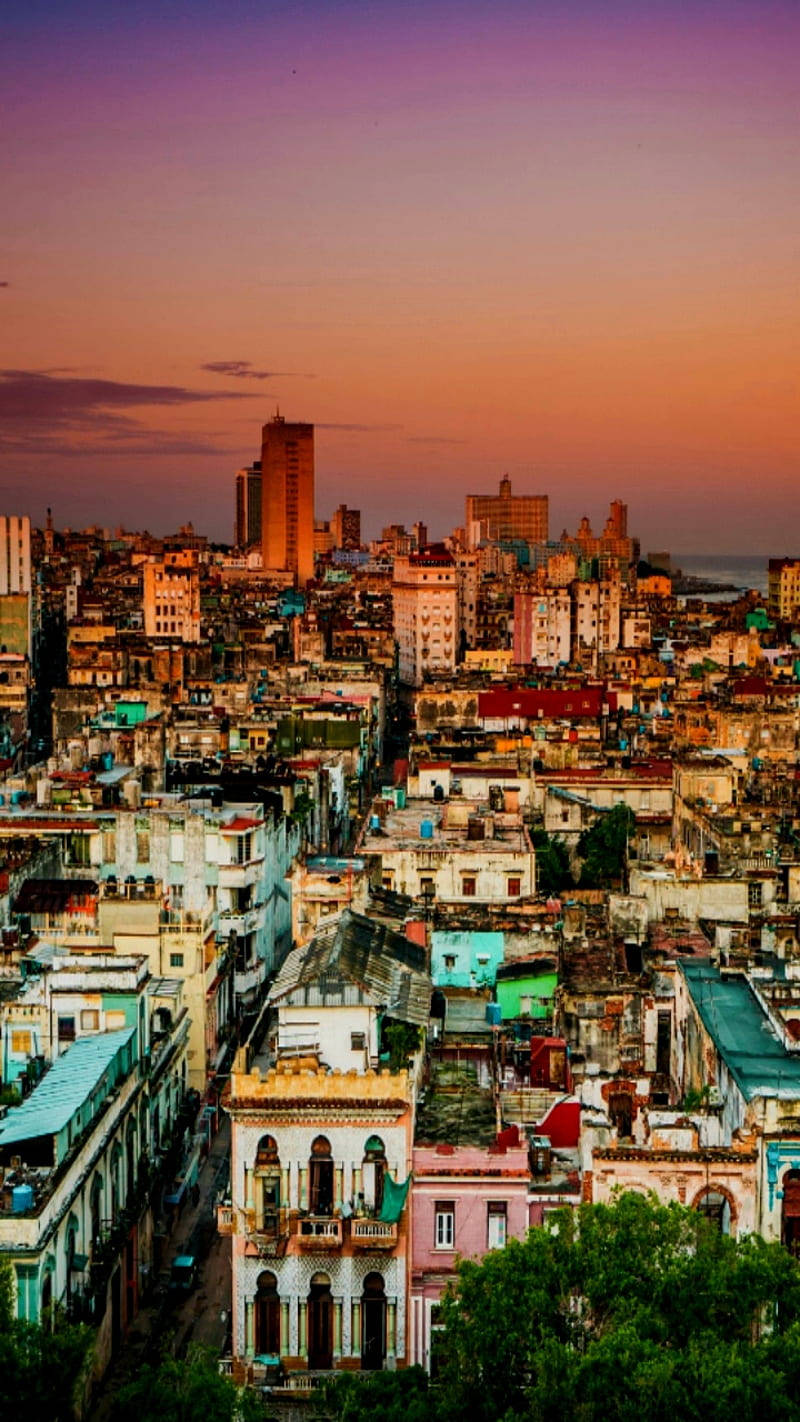 Havana, sunset, urban skyline, HD Phone Wallpaper
