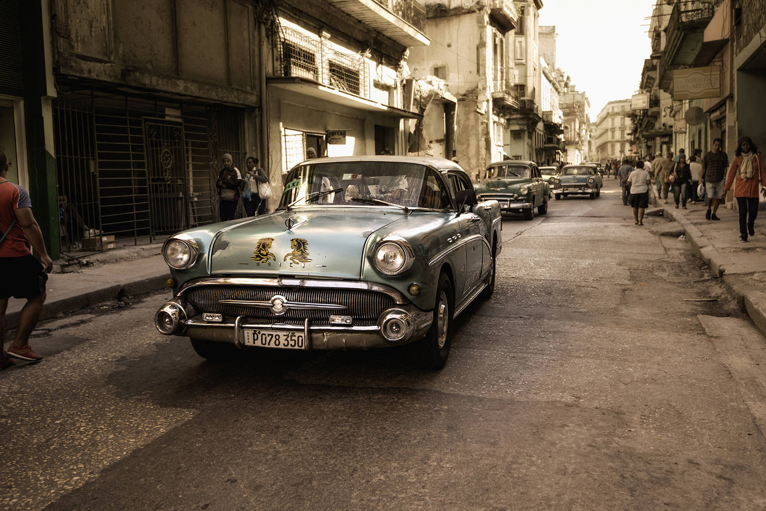 Havana, classic cars, vintage green American car, HD Desktop Wallpaper