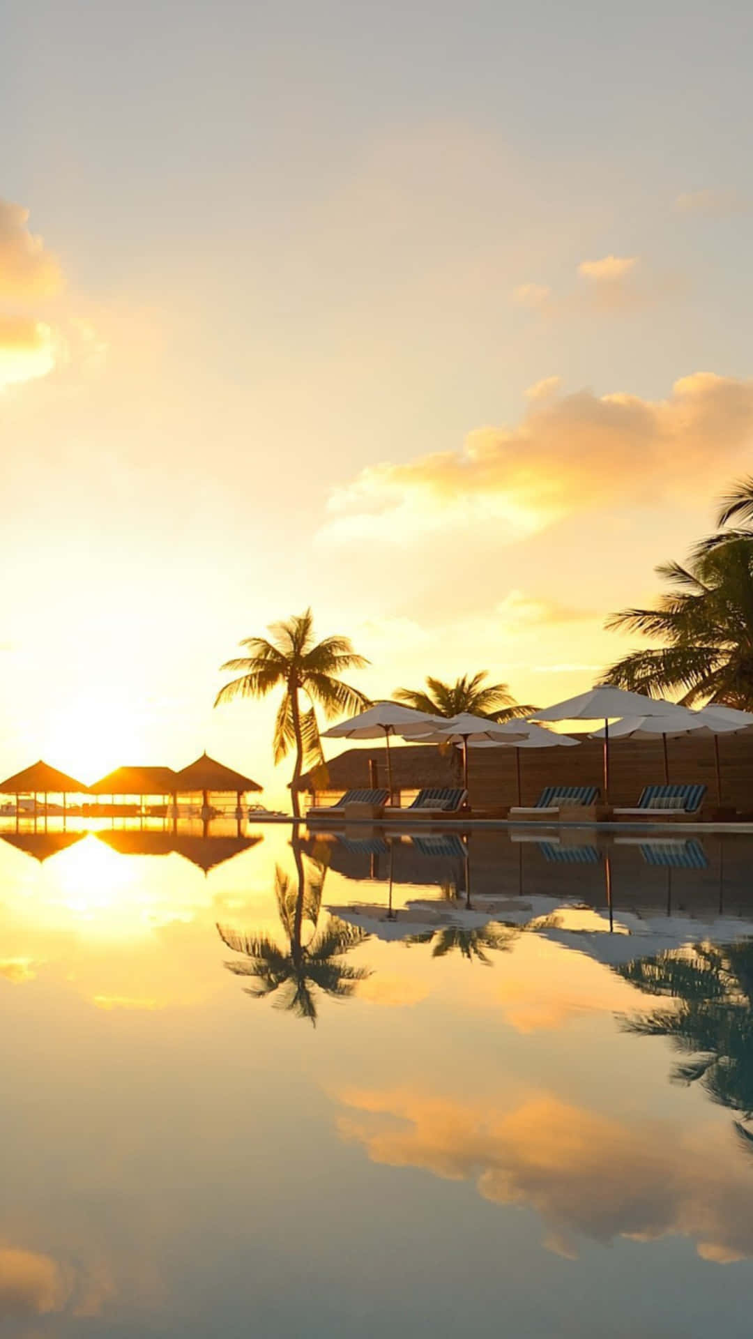 Hawaii iPhone, Sunset, infinity pool, Full HD Phone Wallpaper