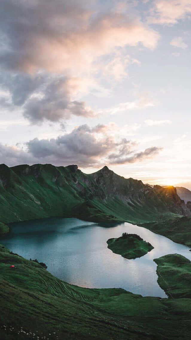 Hawaii Sunset, sunset, mountain lake, SD Phone Wallpaper