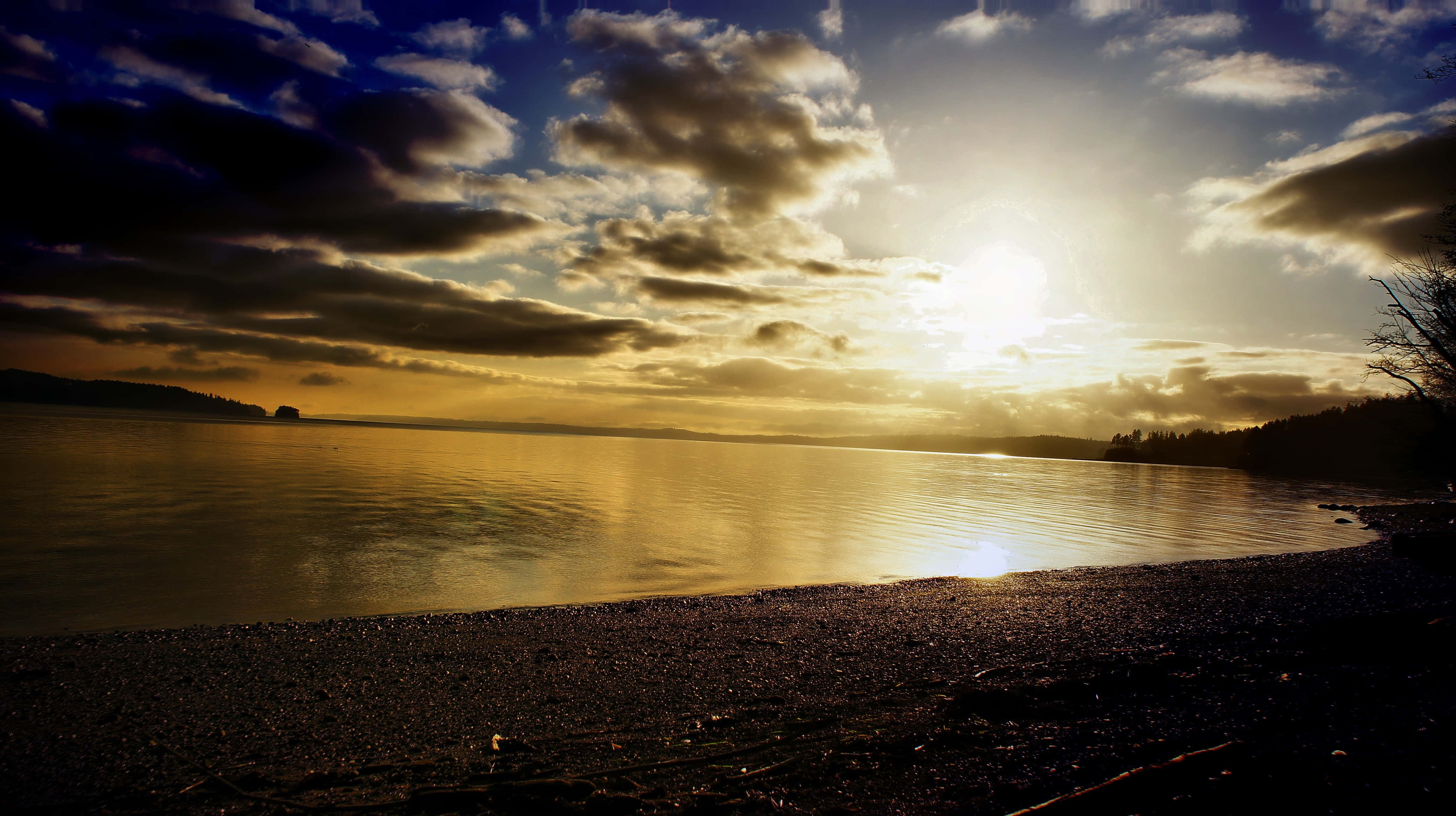Hawaii Sunset, Sunset, golden, 4K Desktop Wallpaper