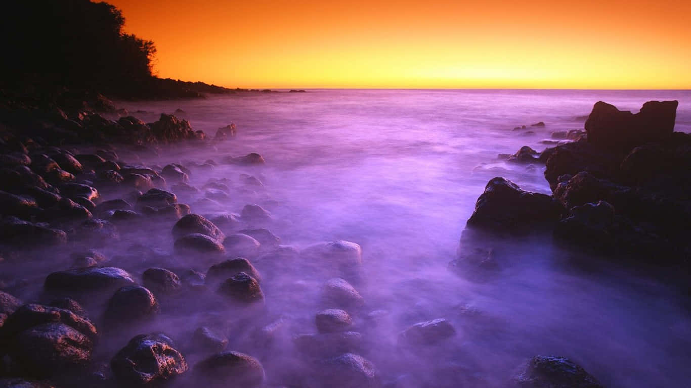 Hawaii Sunset, sunset, glowing orange sky, HD Desktop Wallpaper