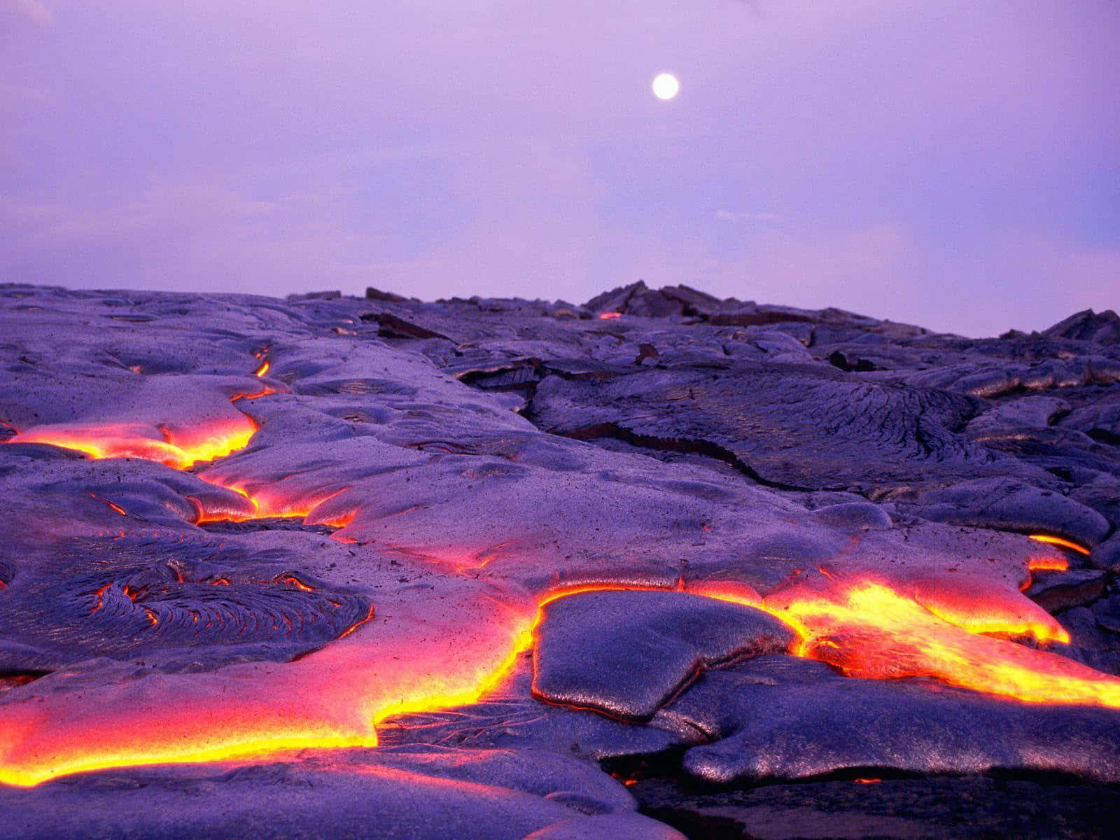 Hawaii Volcanoes National Park, molten magma, luminous orange lava, HD Desktop Wallpaper