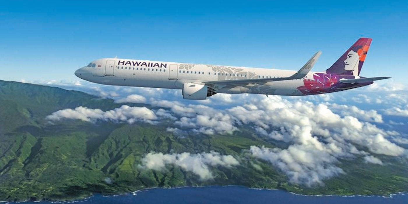 Hawaiian Airlines, plane, lush green mountains, HD Desktop Wallpaper