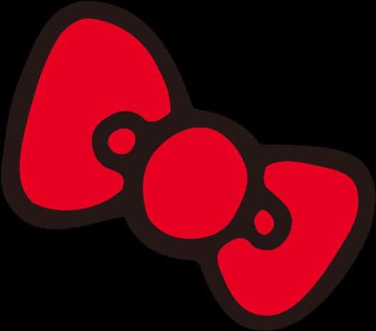 Hello Kitty, red bow, black outline, SD Desktop Wallpaper