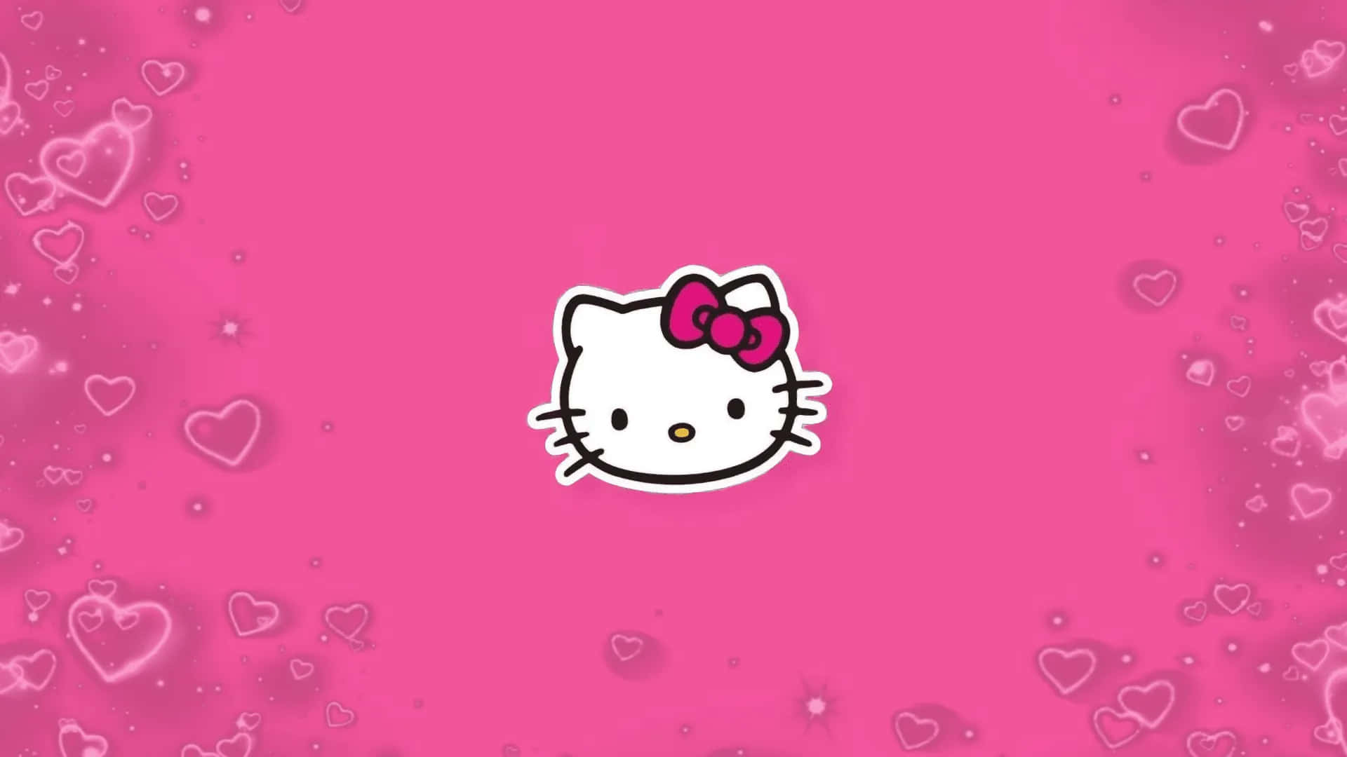 Hello Kitty, pink bow, vibrant pink background, Full HD Desktop Wallpaper