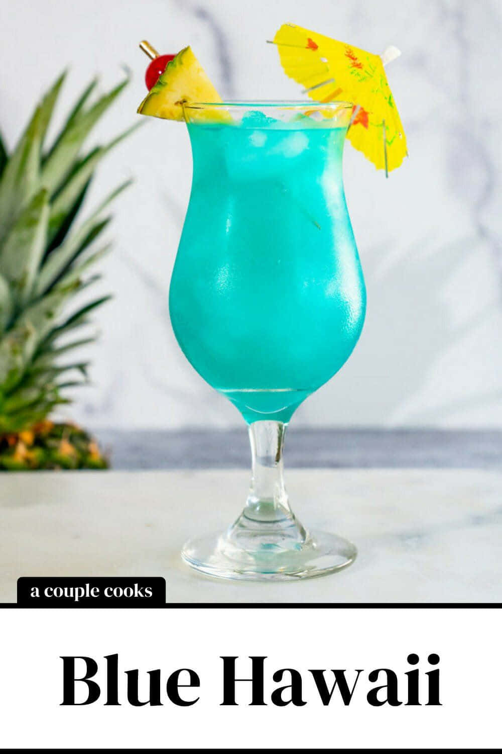blue hawaii, hurricane glass, pineapple cherry, HD Phone Wallpaper