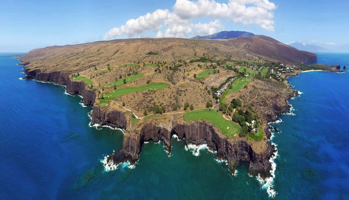 Hawaiian Island, Sunset, golf courses, SD Desktop Wallpaper