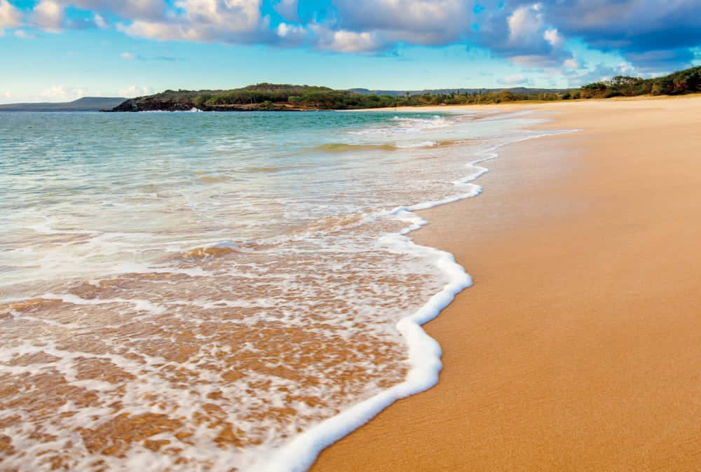 Hawaiian Island, turquoise waves, golden sand, SD Desktop Wallpaper