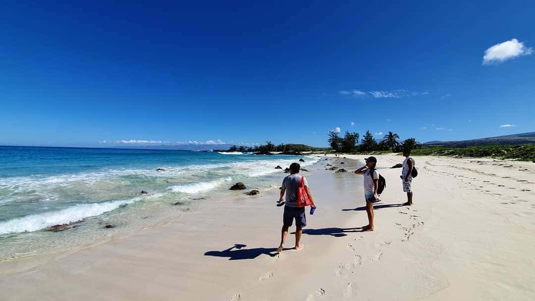 Hawaiian Island, white sand beach, turquoise waves, SD Desktop Wallpaper