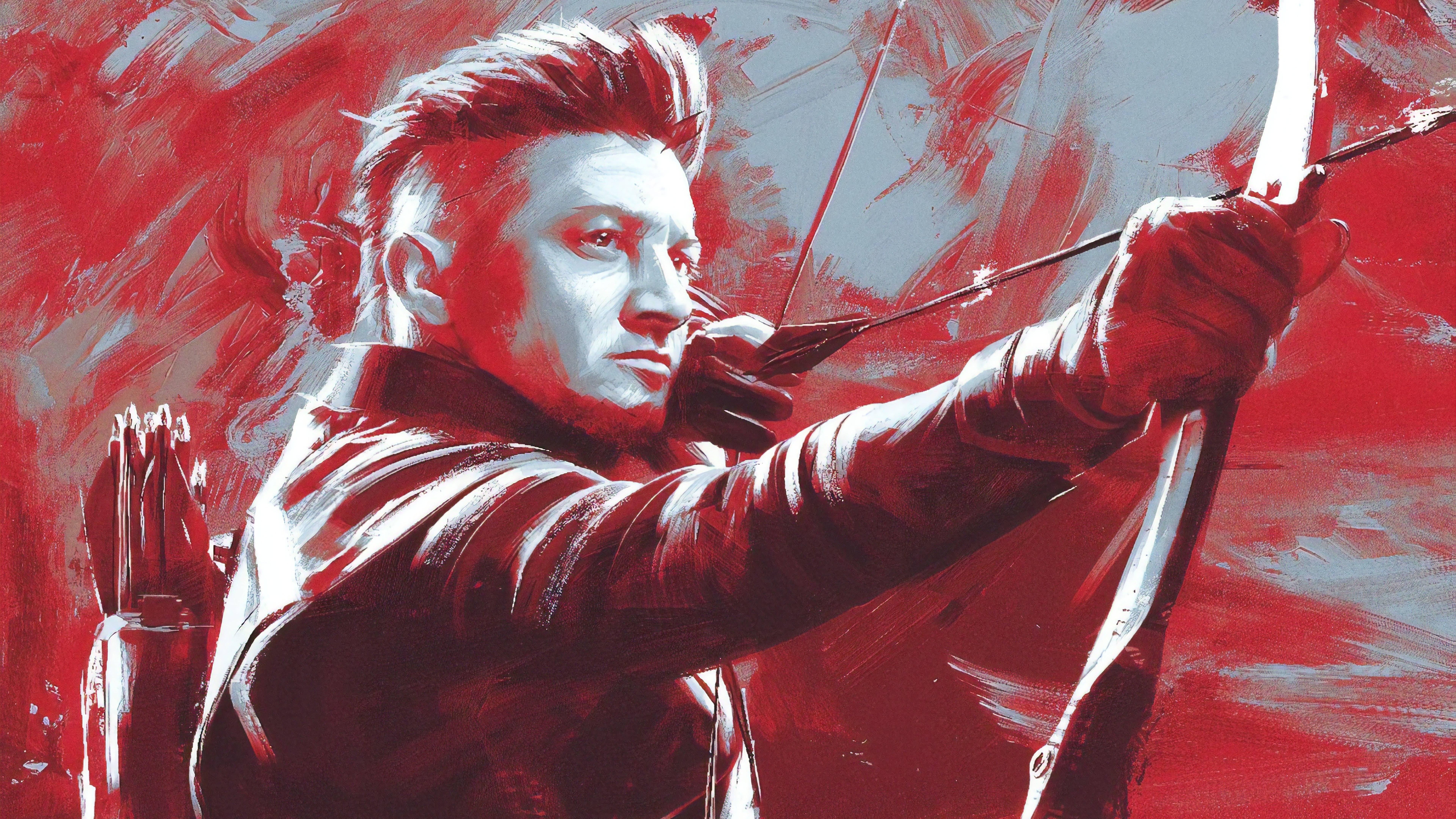 Hawkeye, red, white, 8K Desktop Wallpaper