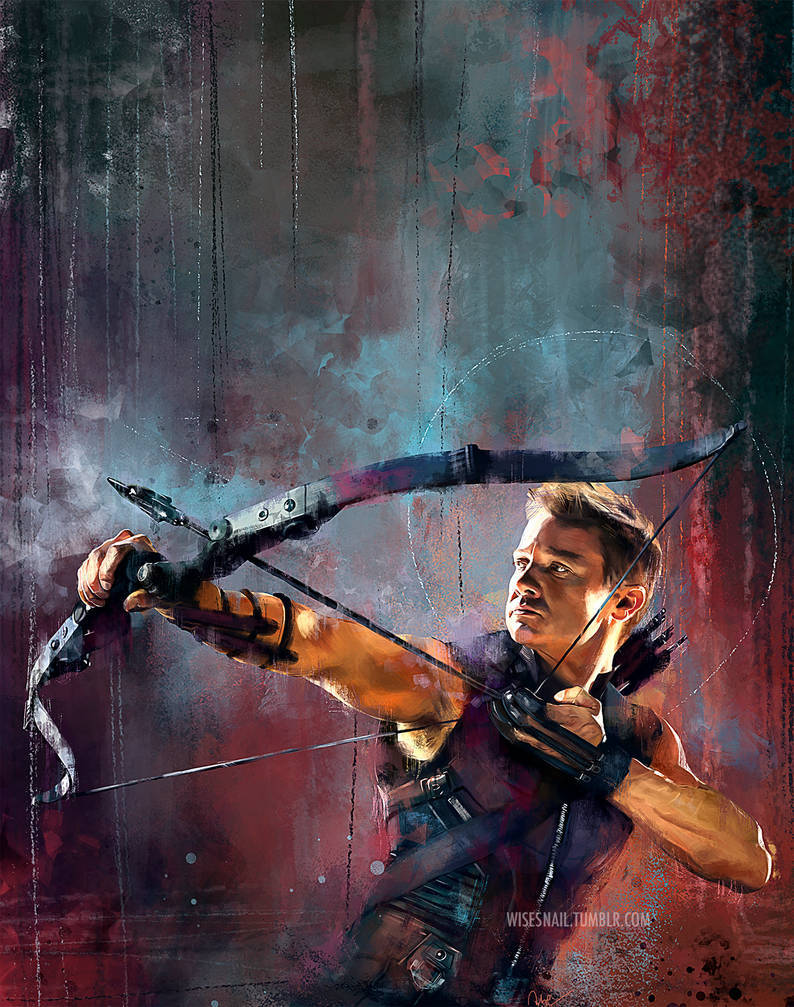 Hawkeye, canvas painting, muscular archer, SD Phone Wallpaper