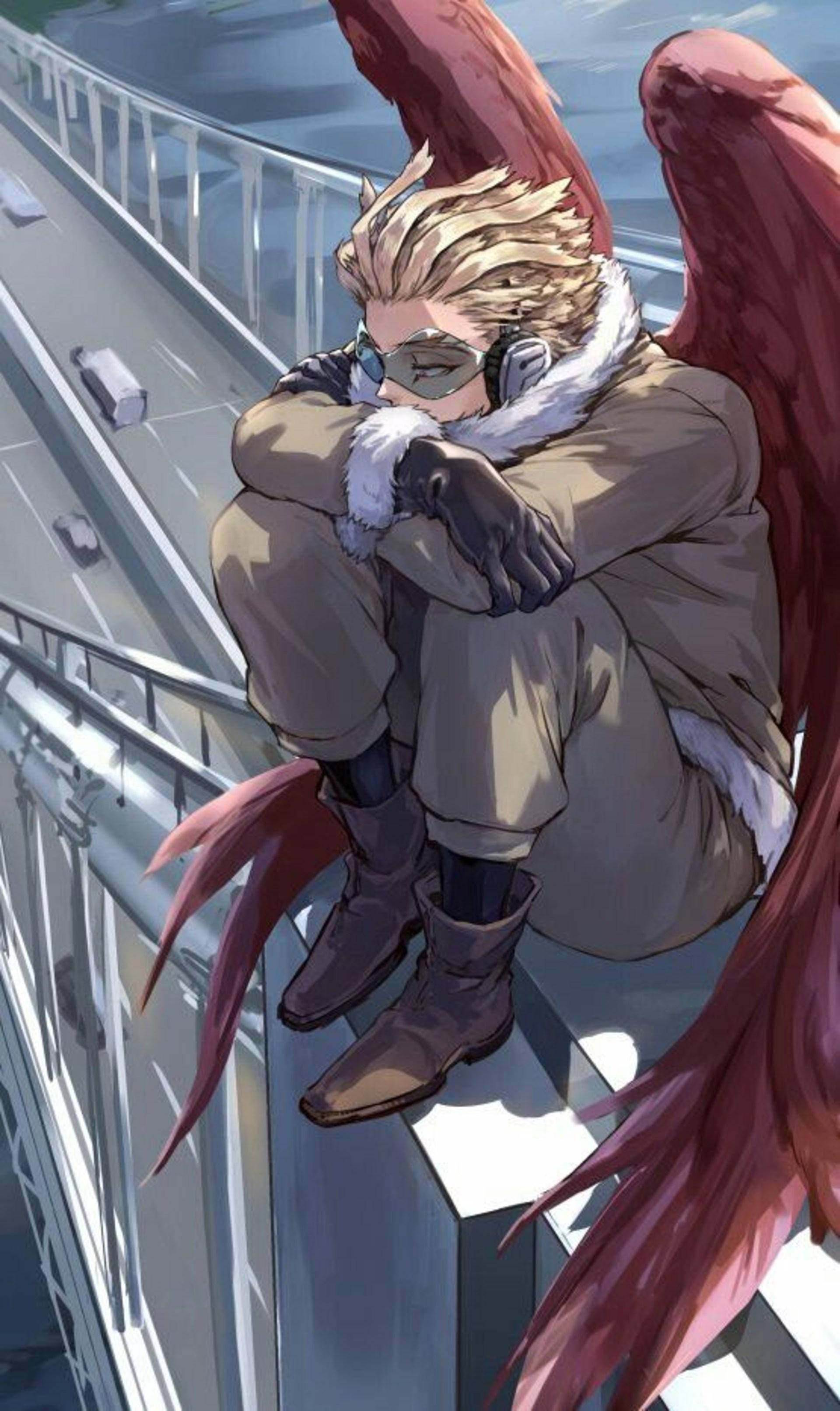 Hawks, My Hero Academia, blonde anime character, 2K Phone Wallpaper