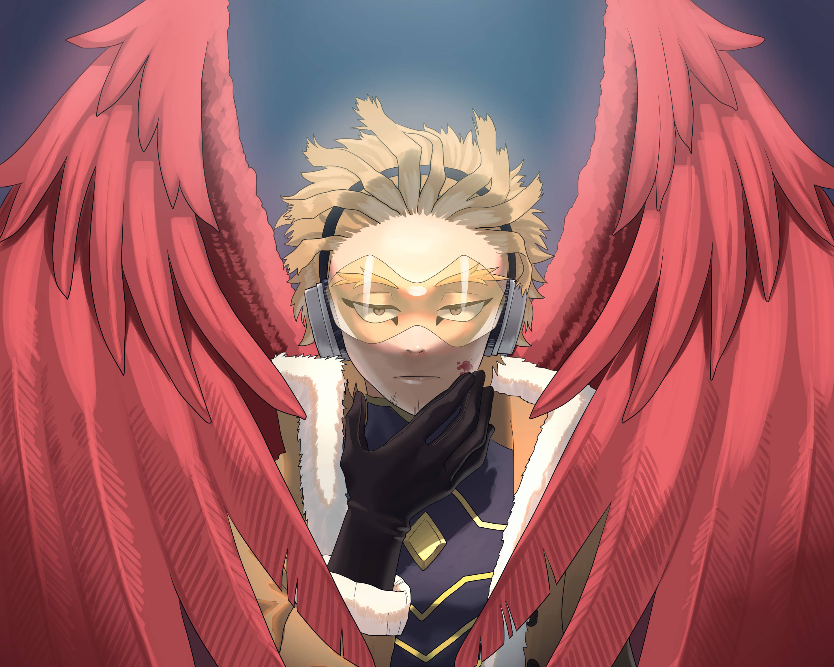 Hawks, My Hero Academia, spiky blonde hair, 2K Desktop Wallpaper